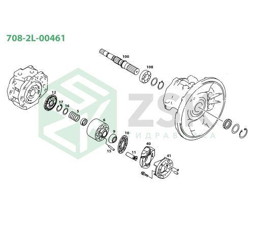 708-2L-00461 MAIN PUMP (HPV95+95) Шарнир