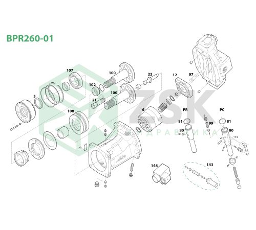 BPR260-01 Блок цилиндров 152.3x110