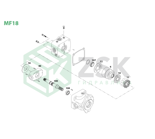 MF18 Поршень с башмаком 16.4x55.6