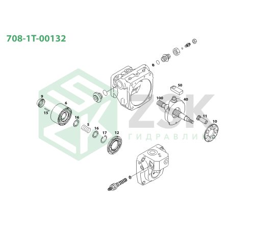 708-1T-00132 MAIN PUMP PC40-8 Пружина блока