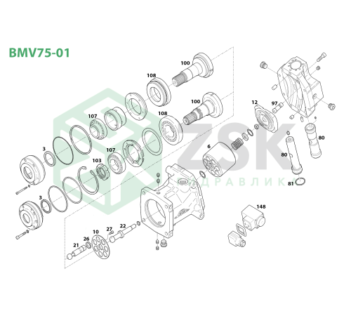 BMV75-01 Блок цилиндров 100x90.2