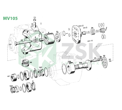 MV105 Кольцо со сферой
