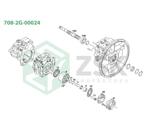 708-2G-00024 MAIN PUMP (HPV140+140) PC360-7 Распределитель R
