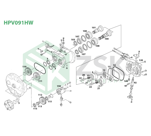 HPV091HW MAIN PUMP Распределитель R+R