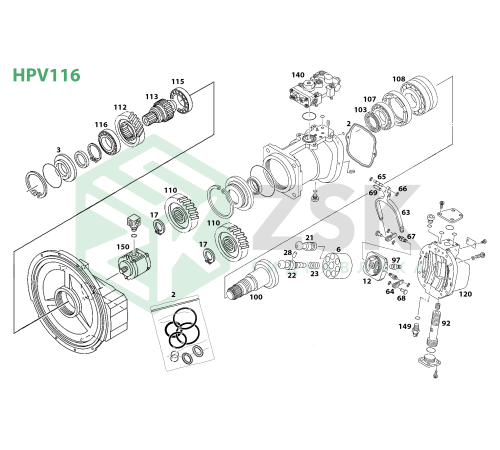 HPV116 MAIN PUMP Распределитель L