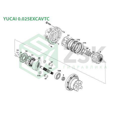 YUCAI 0.025EXCAVTC Шарнір
