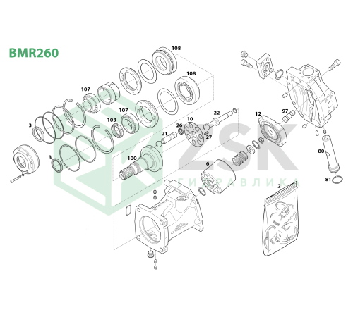 BMR260-01 Блок цилиндров 152.3x110