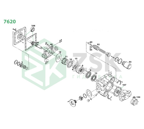 7620 Ведущий вал T27 d43.85 L369 d31.5 (Шпонка)