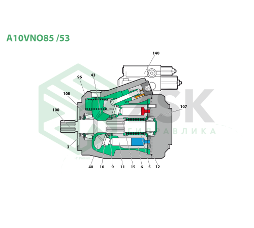 A10VNO85 /53 Поршень з черевиком 22x66