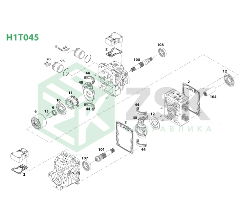 H1T045 Комплект ущільнень з манжетою 35x52x6
