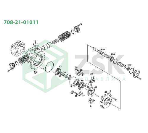 708-21-01011 MAIN PUMP (HPV35) Болт