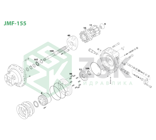 JMF-155-B Блок цилиндров 153.85x117.6 (ø между шлицов 147)