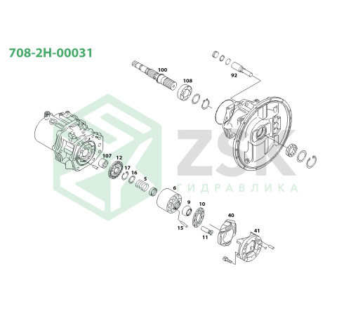708-2H-00031 MAIN PUMP Суппорт