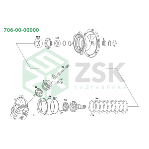 706-00-00000 SWING MOTOR (HPV220-8)