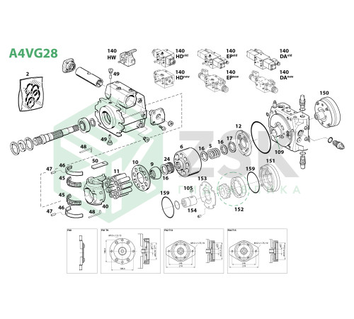 A4VG28 Блок циліндрів 83.5x70