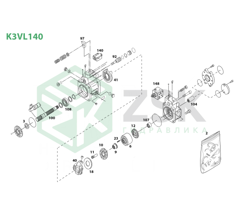 K3VL140 Поршень с башмаком 25x80.9