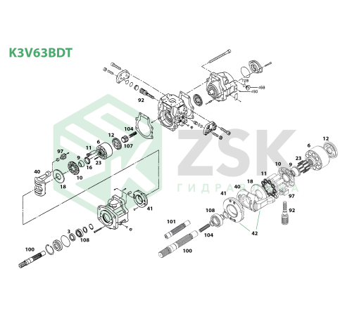 K3V63BDT Опорная плита