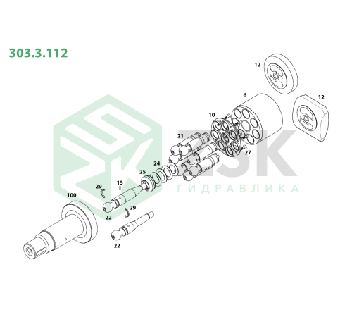 303.3.112 Поршень с шатуном 25x107.5