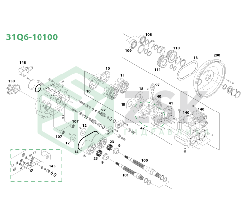 31Q6-10100 MAIN PUMP Прижимная пластина
