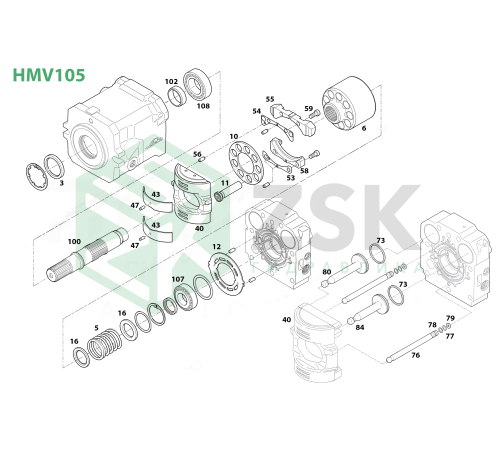 HMV105-02 Блок цилиндров 122x107.5