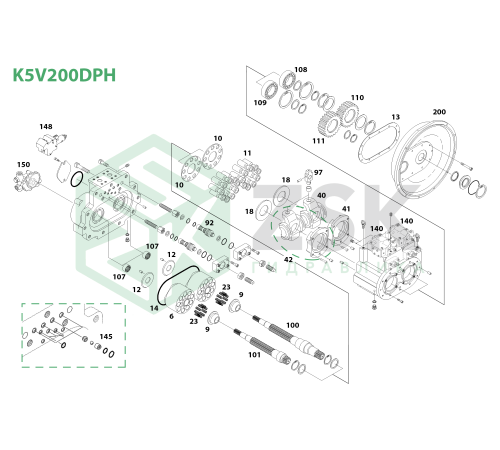 K5V200DPH Прижимная пластина