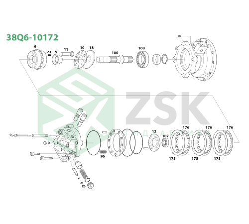 38Q6-10172 SWING MOTOR Шарнир