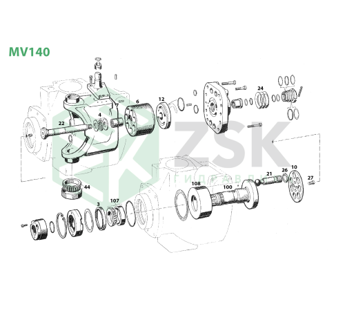 MV140 Поршень с шатуном 24.95x120