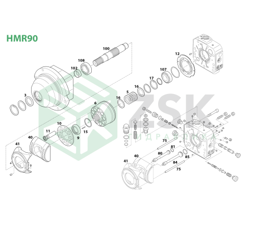 HMR90-01 Блок цилиндров 136.7x96.6 (по малому d-130.8)