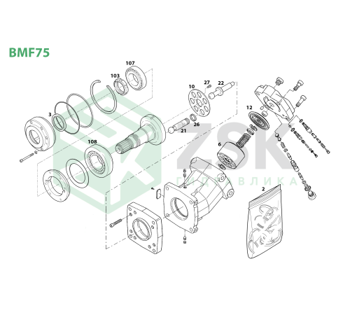 BMF75-01 Поршень с шатуном 20x101