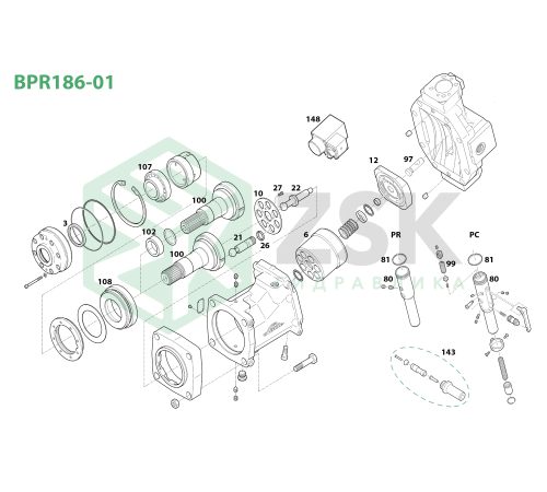BPR186-01 Блок цилиндров 135x110