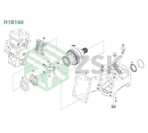 H1B160 Блок циліндрів 111.5x80.5
