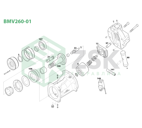 BMV260-01 Поршень с башмаком 32x130.7