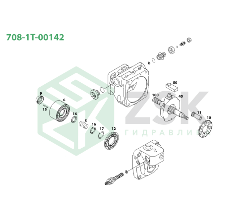 708-1T-00142 MAIN PUMP PC30-8 Пружина блока
