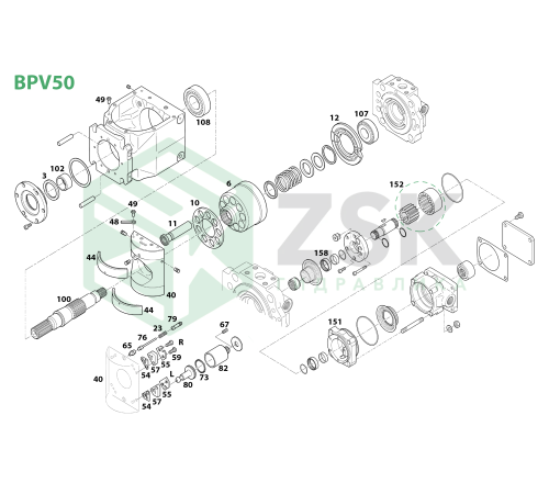 BPV50 Ведущий вал T16 d34.6 L277.6 T18 d24.8