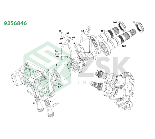 9256846 MAIN PUMP Центральный шип