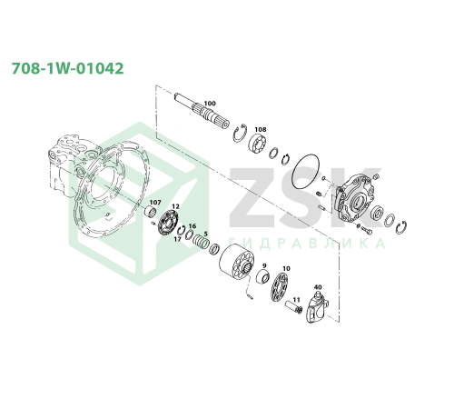 708-1W-01042 MAIN PUMP Шарнир