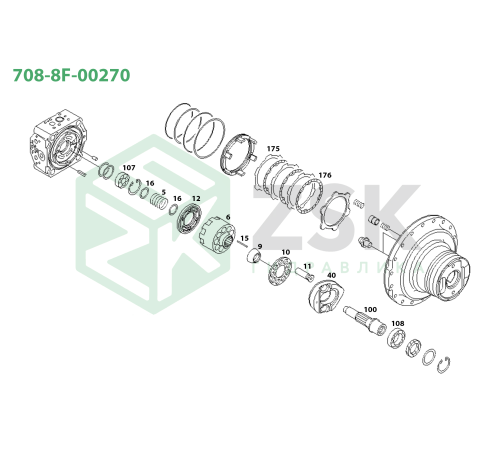 708-8F-00270 TRAVEL MOTOR Фрикційна пластина