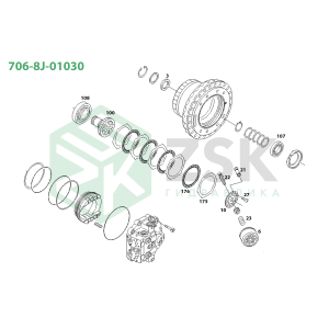 706-8J-01030 TRAVEL MOTOR PC400-7