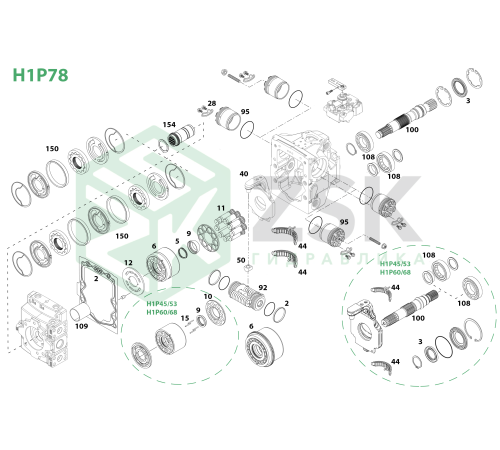 H1P078 Блок цилиндров 112.6x85