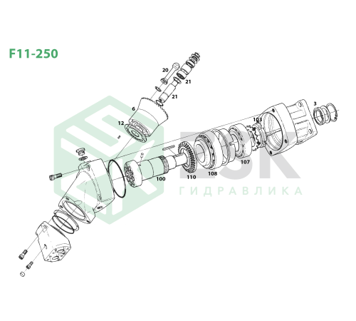 F11-250 Поршень с кольцом 24x108.7 sd25