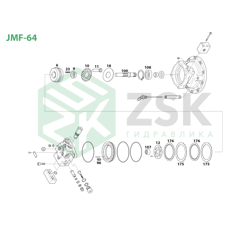 JMF-64 Ведущий вал T16 d29.5 L189 d25