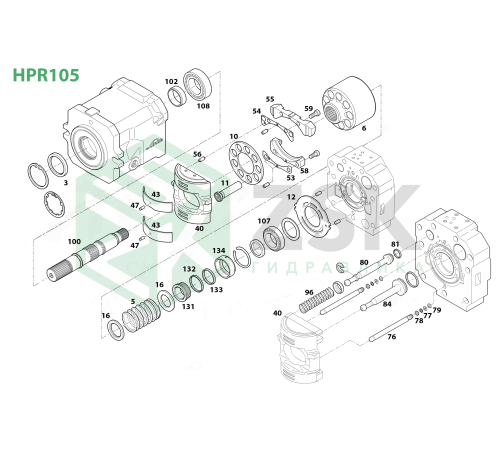 HPR105-02 Блок цилиндров 122x109.6