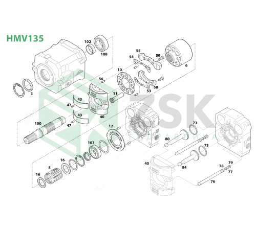 HMV135-02 Блок цилиндров 132x117