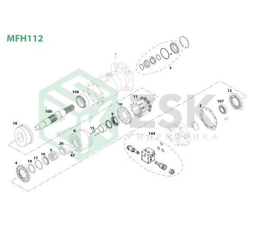 MFH112 Блок цилиндров 129.6x110.6