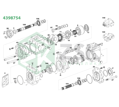 4398754 Поршень с башмаком 28x95.6