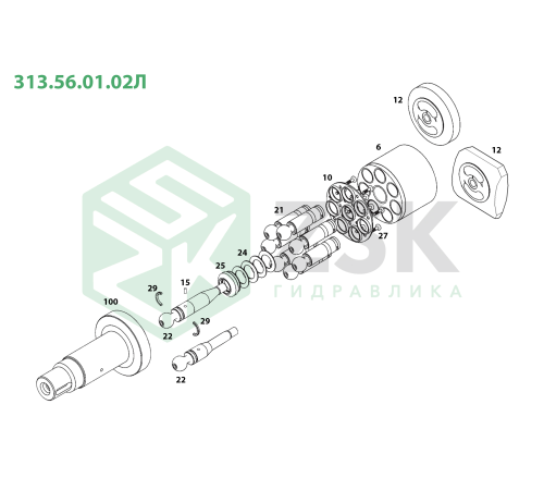 313.56.01.02Л Поршень із шатуном 20x84.4