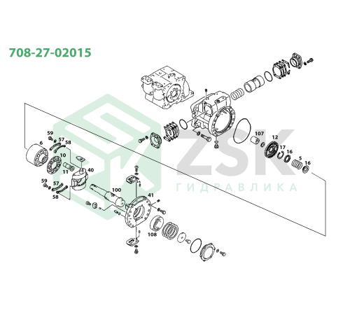 708-27-02015 MAIN PUMP (HPV160+160) Болт