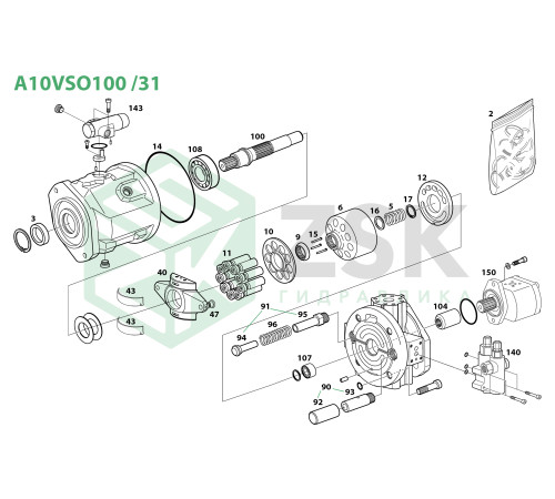A10VSO100 /31 A10VO100 /31 Коплект уплотнений