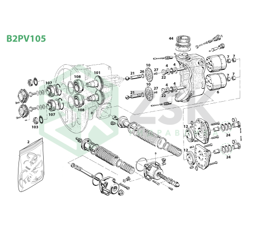 B2PV105 Блок цилиндров 114.2x98