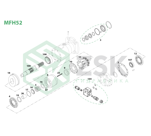 MFH52 Блок циліндрів 108x98